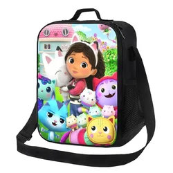 Gabbys Dollhouse Gabby Cats borsa termica per il pranzo per l'ufficio scolastico sirena portatile Cooler Thermal Lunch Box donna bambini