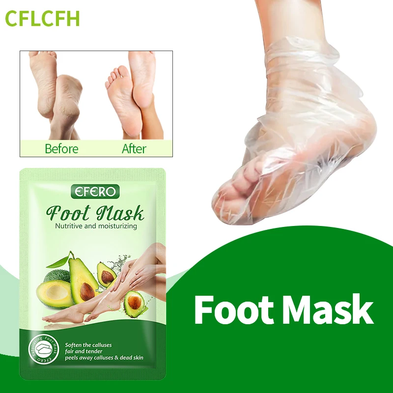 

Avocado Exfoliating Foot Mask Moisturizing Spa Pedicure Socks Anti Drying Cracking Heel Peeling Dead Skin Remover Feet Mask