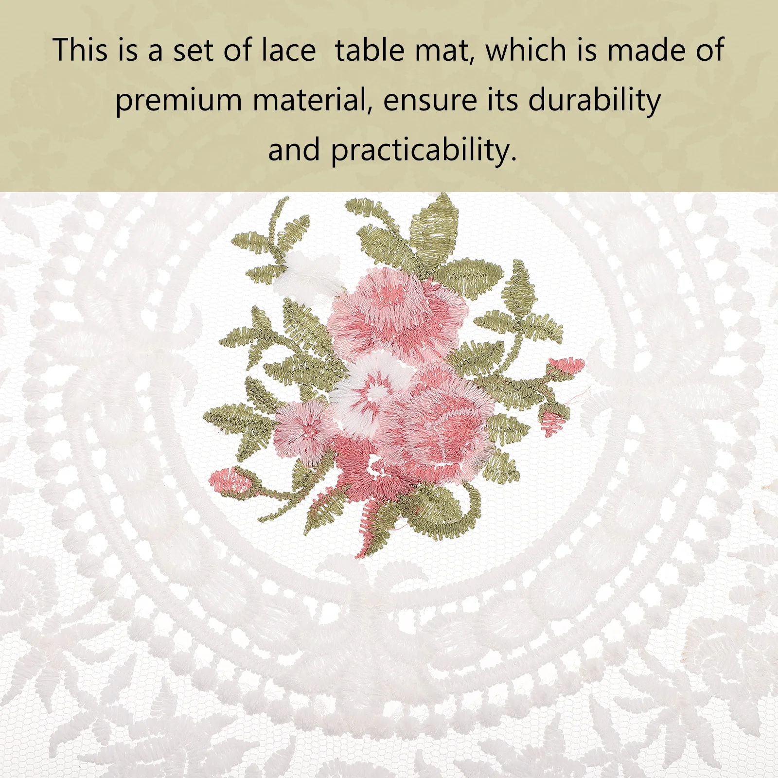 

2pcs Lace Placemats Premium Reusable Table Mats Soft Decorative Lace Cup Mat For Home Holiday Dining Photo Props Accessory
