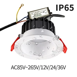 Oprawa typu downlight LED 12V IP65 Wodoodporna instalacja powierzchni zewnętrznej Lampa sufitowa łazienkowa 5W 7W 12W 18W Reflektory