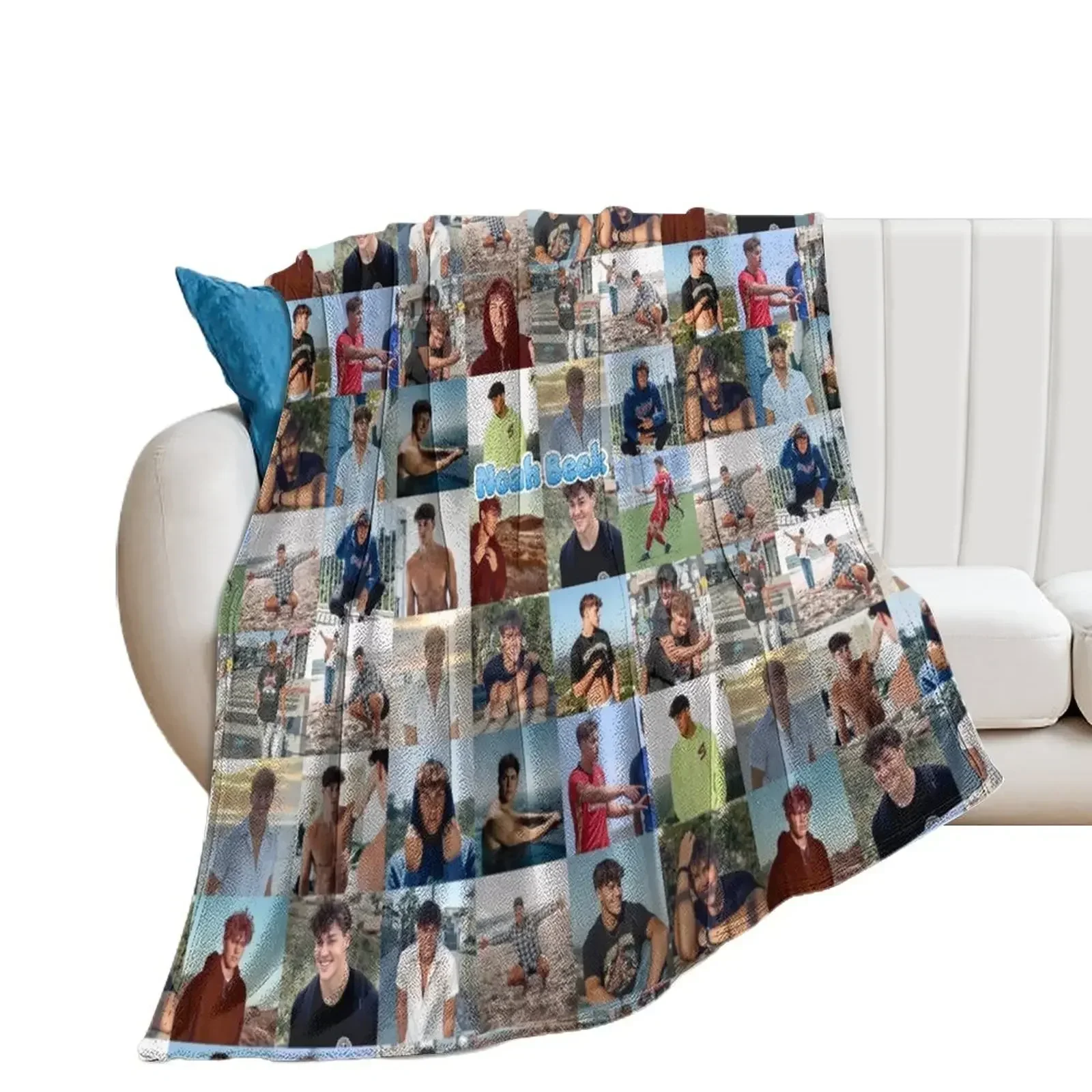 Noah Beck Collage Throw Blanket Plaid for sofa Decoratives Blankets Sofas Of Decoration Blankets