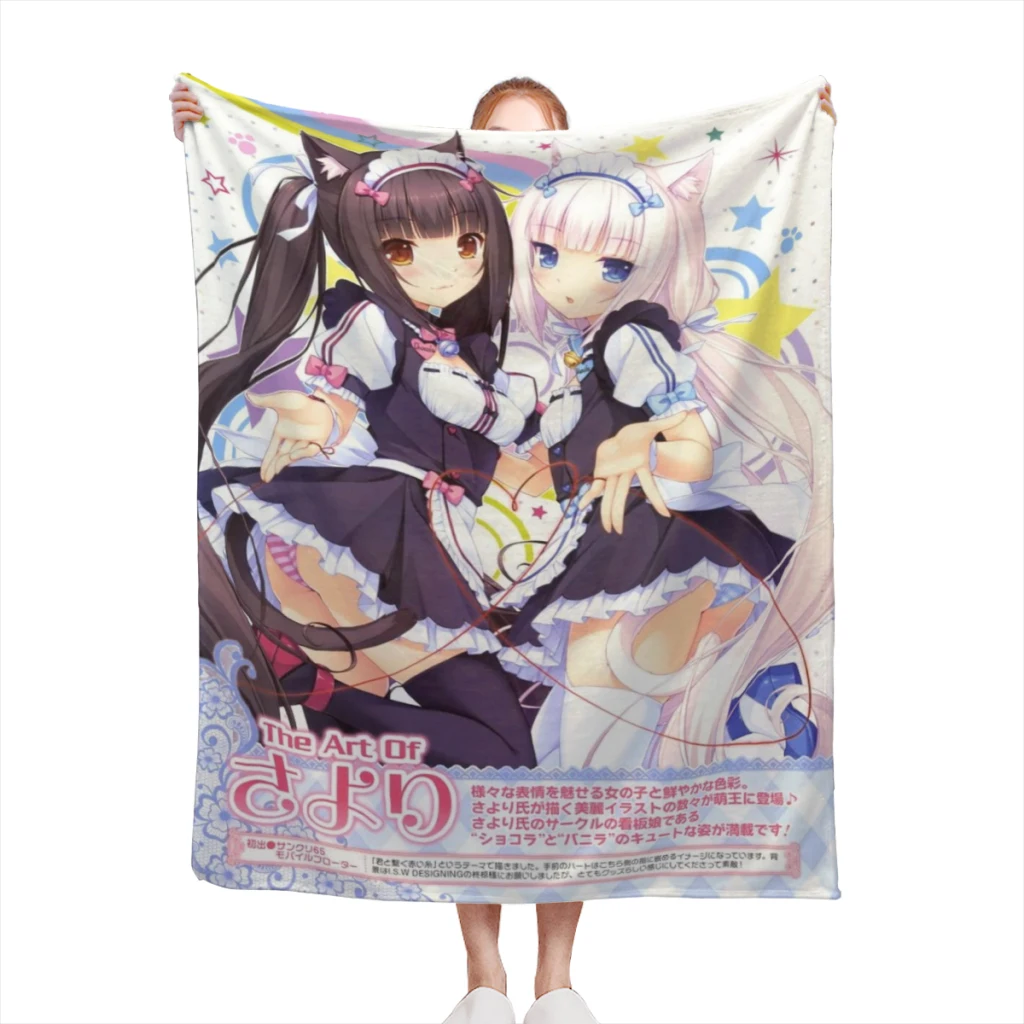 

Anime Nekoparas Kawaii Cute Comfortable Flanne Blanket Comforter Flannel Soft throw Blankets Warm Home and Decoration