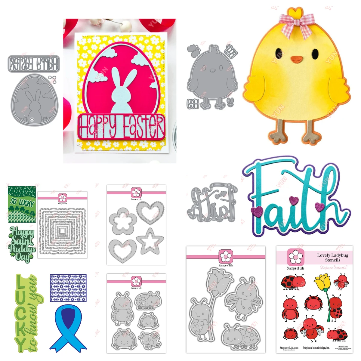 Frühlings-Skript-Stanzform Ostern, Ei hinzufügen, Chickie, Glaube, Herz, Liebe, Metall-Stanzformen, neu, 2025, Stempel-Set, DIY, Scrapbooking, Tagebuch, Karte