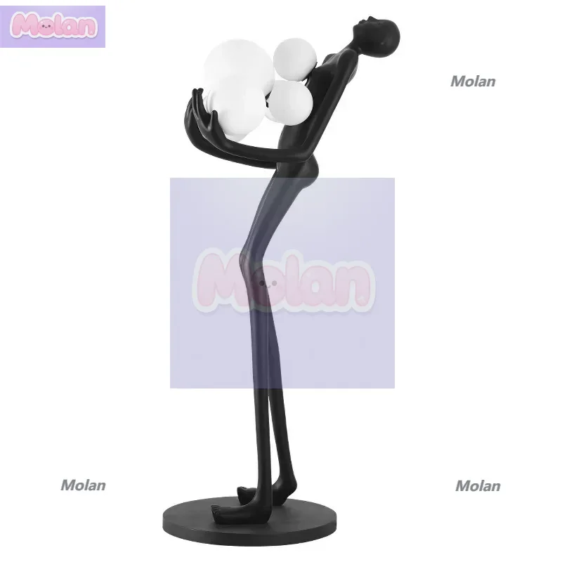 Holding the ball human body lamp sculpture resin ornament simple modern model room hotel sales department portrait humanoid floo