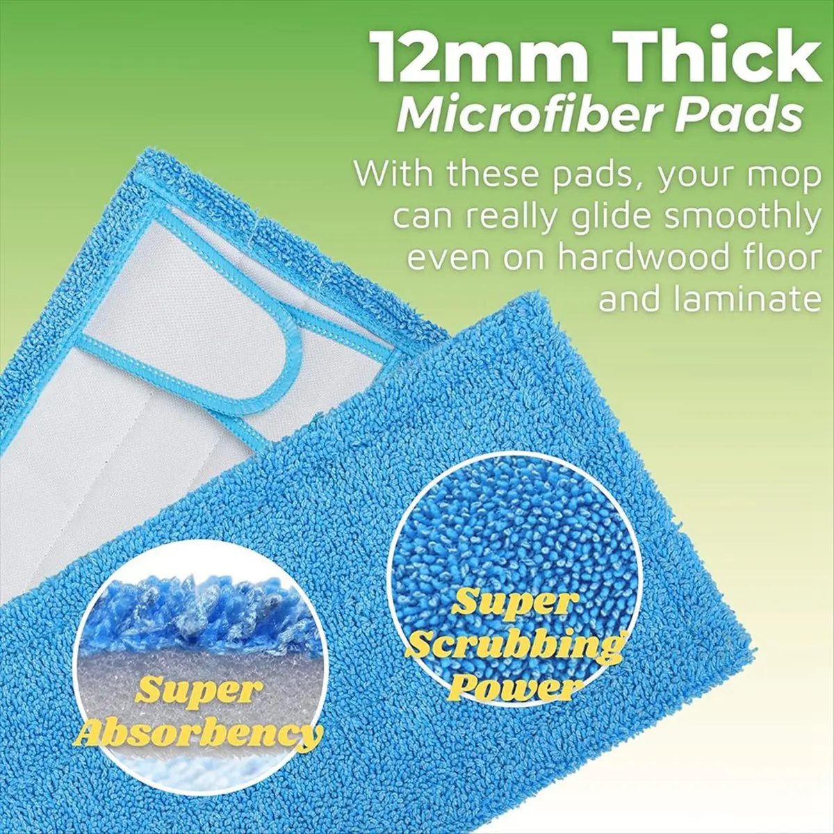 [NEW] 4PCS Reusable Mop Pad for Sweeper Mop,12.5inch Microfiber Mop Pad Refill Wet/Dry Cleaning Pad for Hard Floor