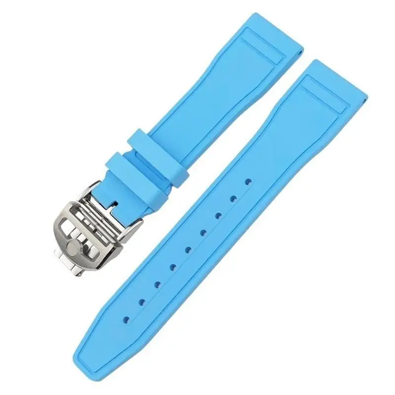 

HAODEE 20mm 21mm 22mm Soft Fluororubber FKM Watchband for IWC Big Pilot Portofino TOP GUN Natural Rubber Watch Strap Tools