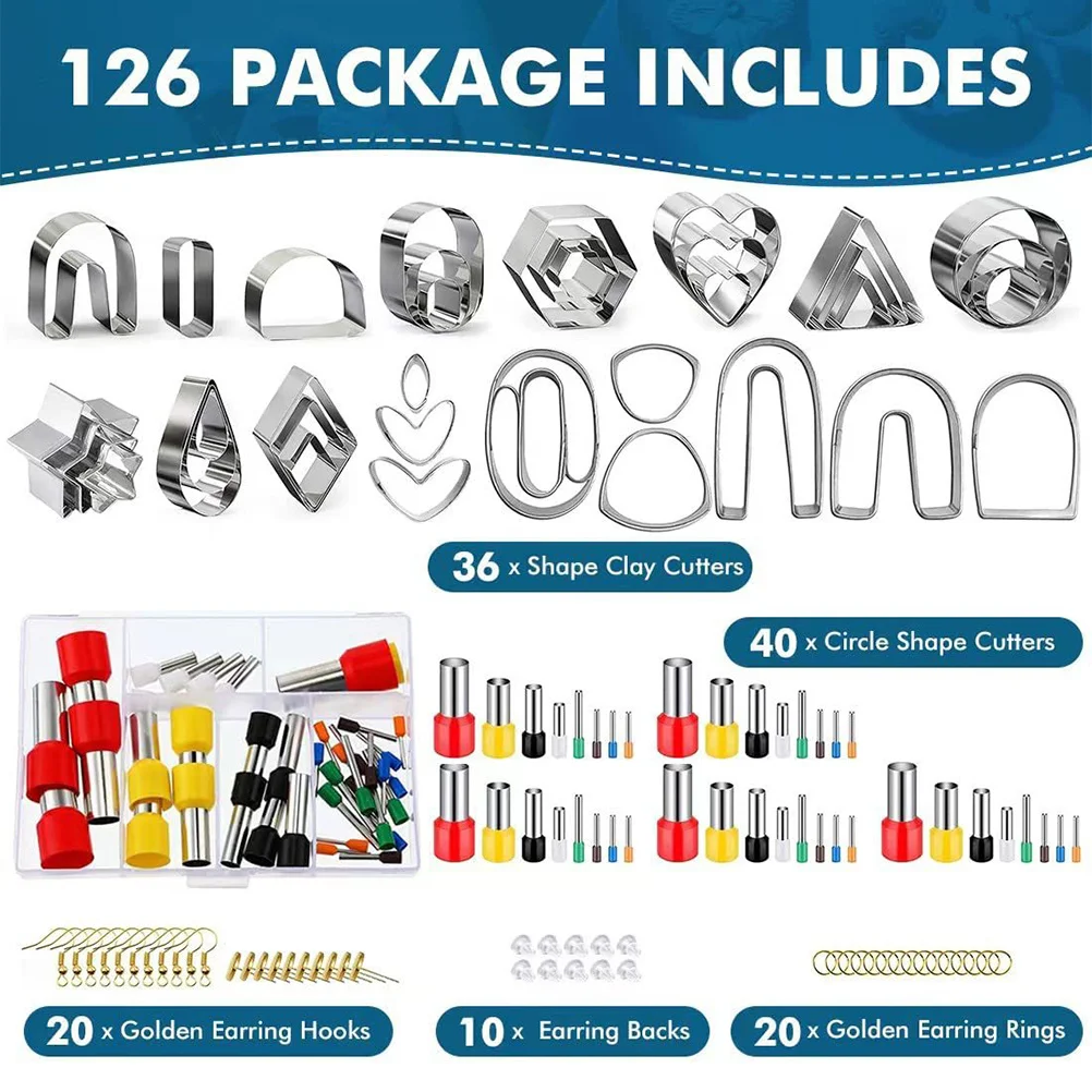 1 set 1 Set Clay Earring Cutters Kit For Jewelry Making Tool Polymer Clay Crafts Diy Accessories Mold Cutter Set Tools