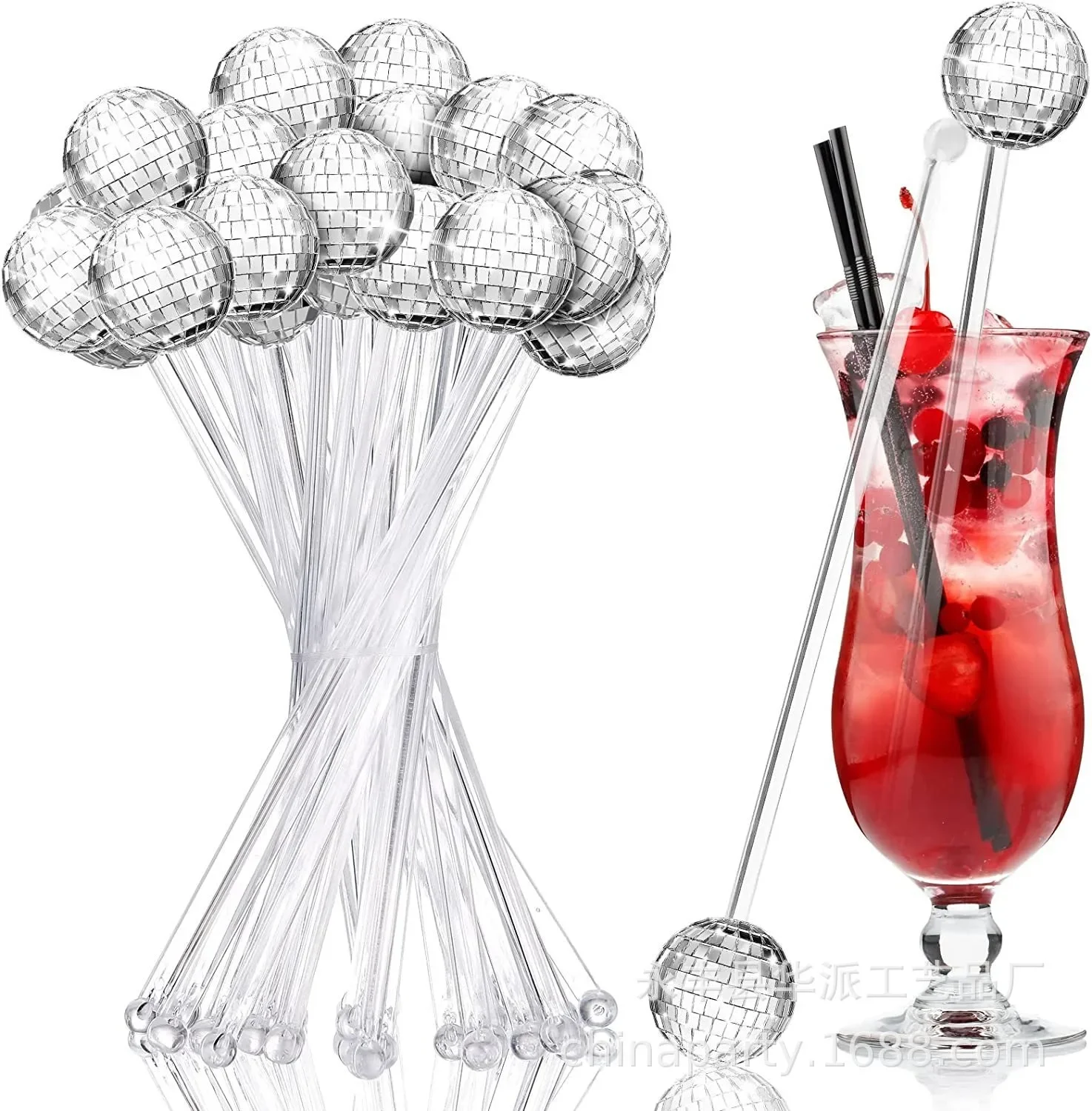 Mirror Ball Cocktail Stirrer Beverage Stirrer Disco Ball Decoration Disco Decorative Items Disco Theme Birthday Party Supplies