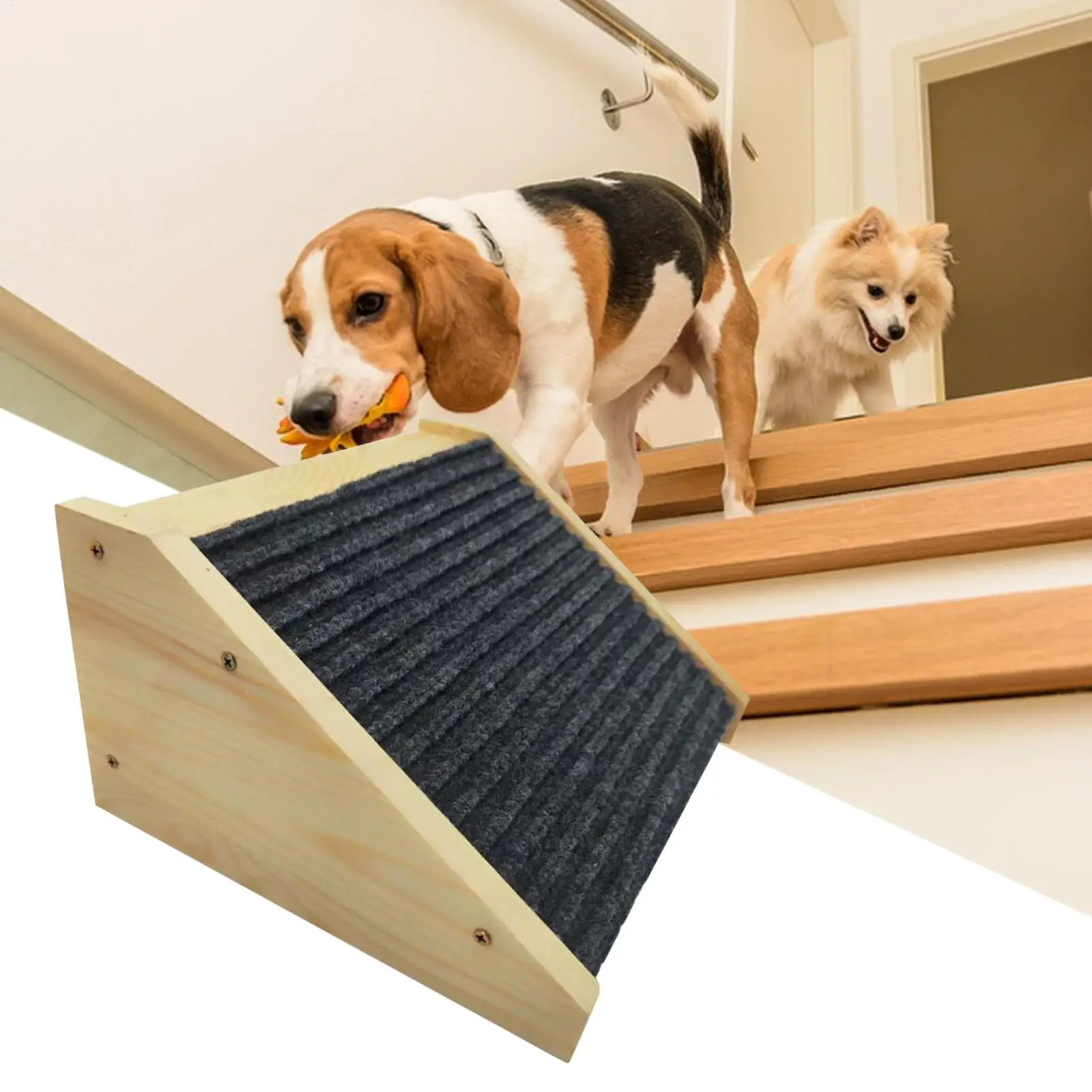 

Портативная лестница-рампа для домашних животных: для собак, кошек, пожилых и травмированных питомцев. Безопасные ступеньки для использования в помещении: на диване, кровати, у кровати, дома.