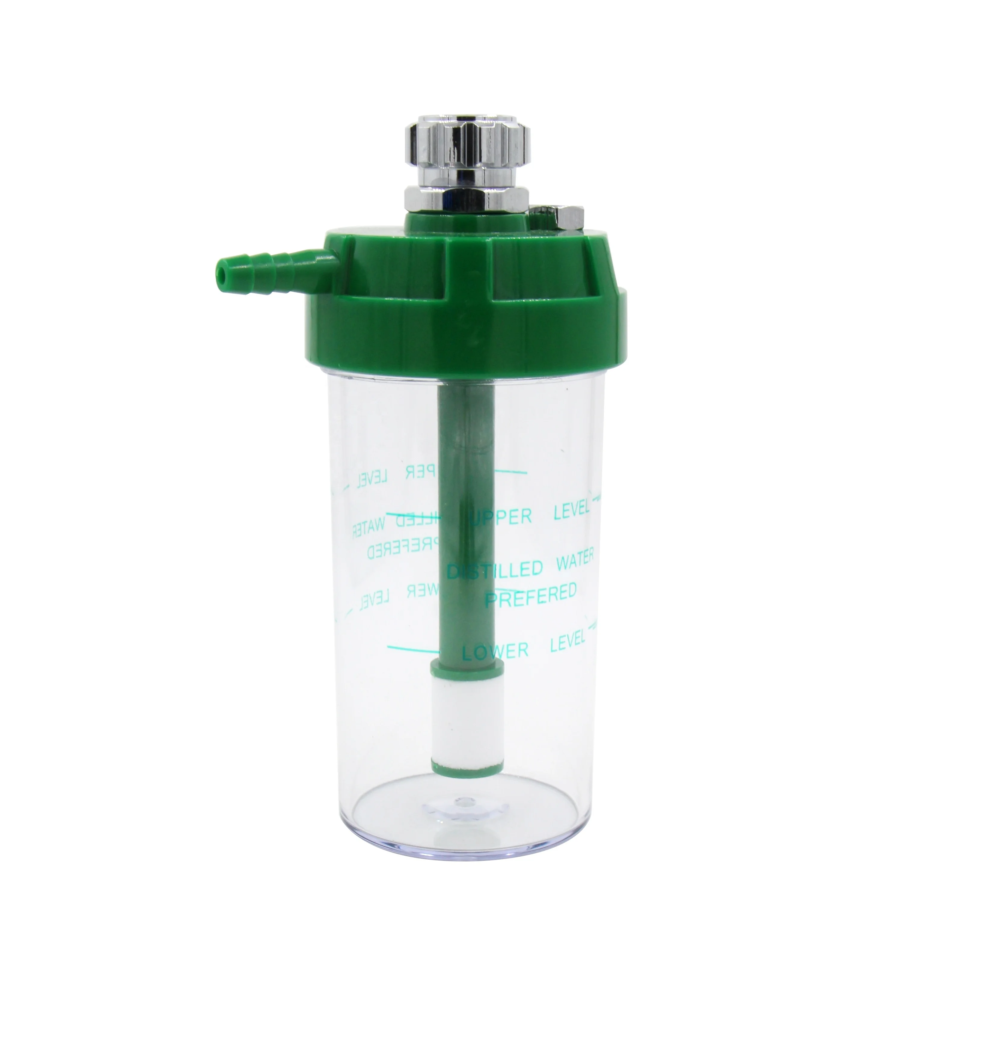 Hot sale medical equipment oxygen plastic bottle colored oxygen regulator humidifier bottle