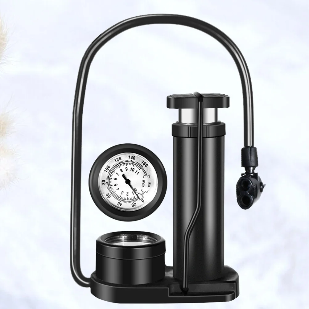 Mini Portable Tire Floor Pump Highpressure Foot Bike Inflator Activated With Barometer Bla LEIBOO WiredWireless Car Air Compress