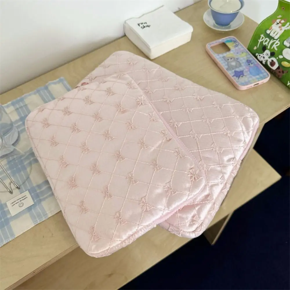 

2024 11/13/15 Inch Tablet Storage Bag Shockproof Anti Scratch Notebook Sleeve Case High Quality Lace Bow Embroidery Computer Bag