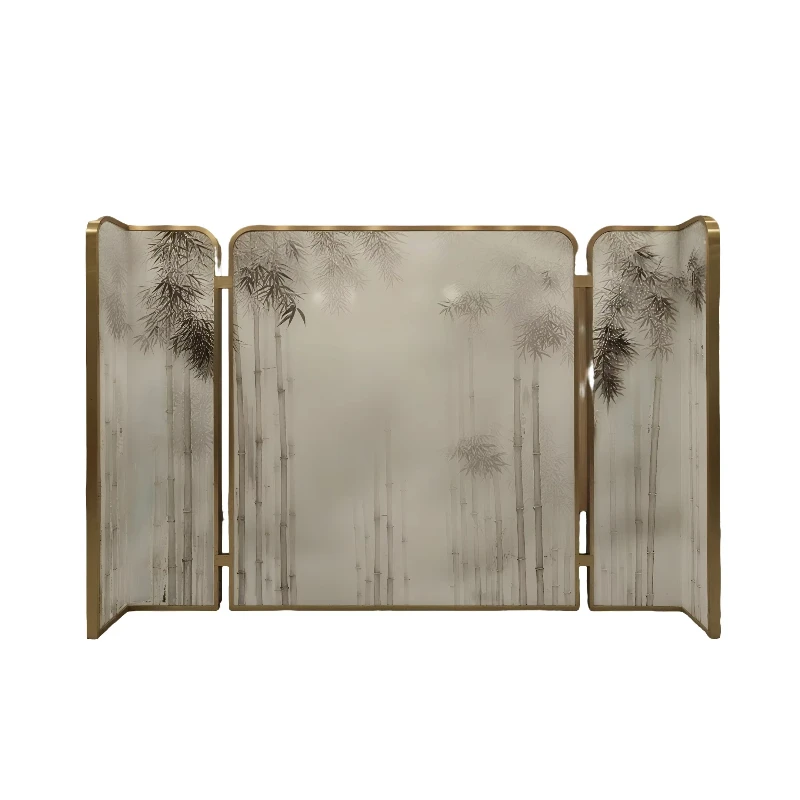 Indoor bamboo pattern traditional ink freehand painted paint screen partition