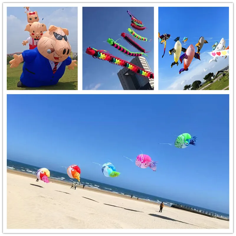 

Centipede kite flying soft kite nylon fabric inflatable show kite pendant jelly fish kite toy sports parachute Eagle kite fun