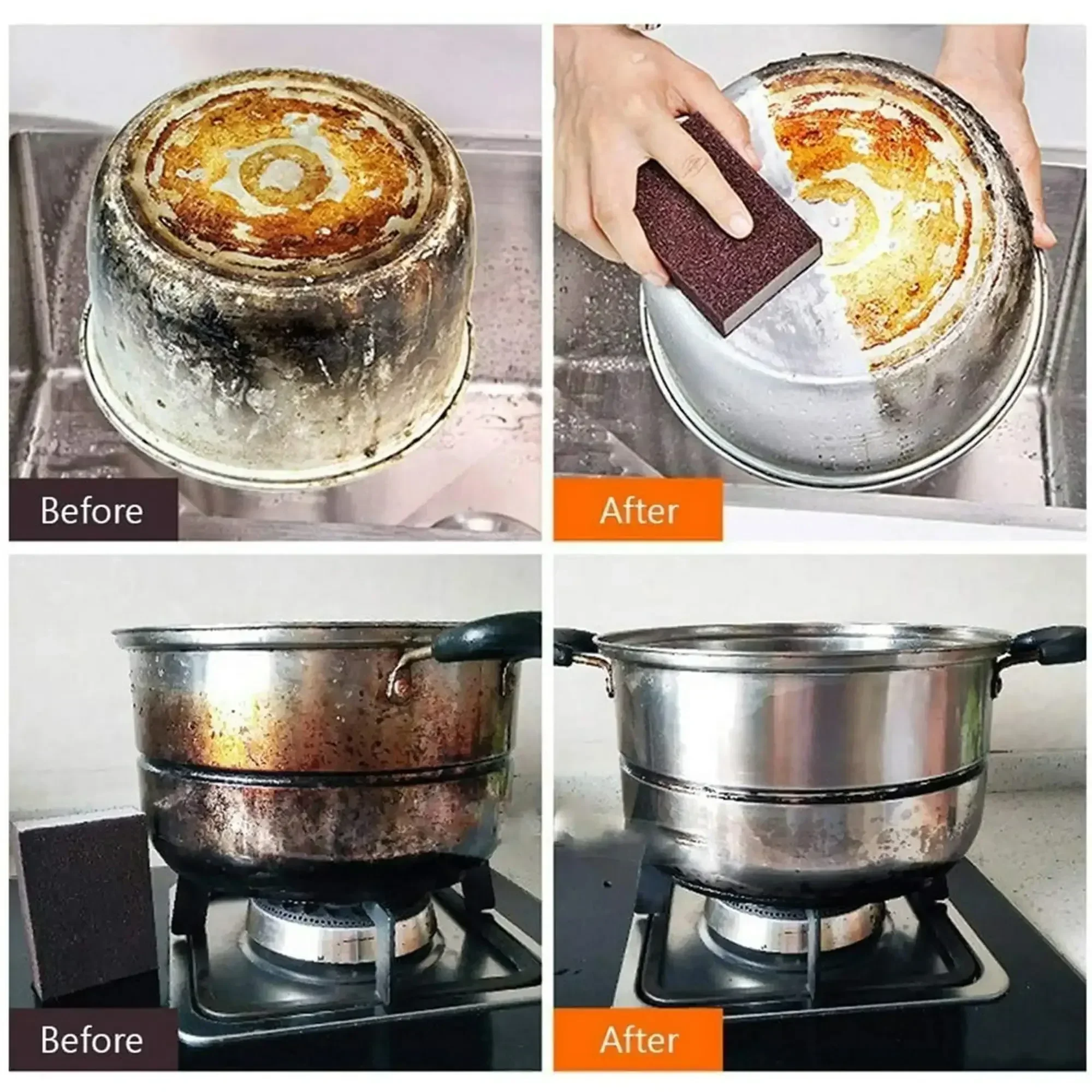 5/10pcs Nano Sponge Magic Erasers Carborundum Removing Rust Cleaning Sponge Brush Kitchen Pot Dish Rust Removal Emery Clean Rub view 4