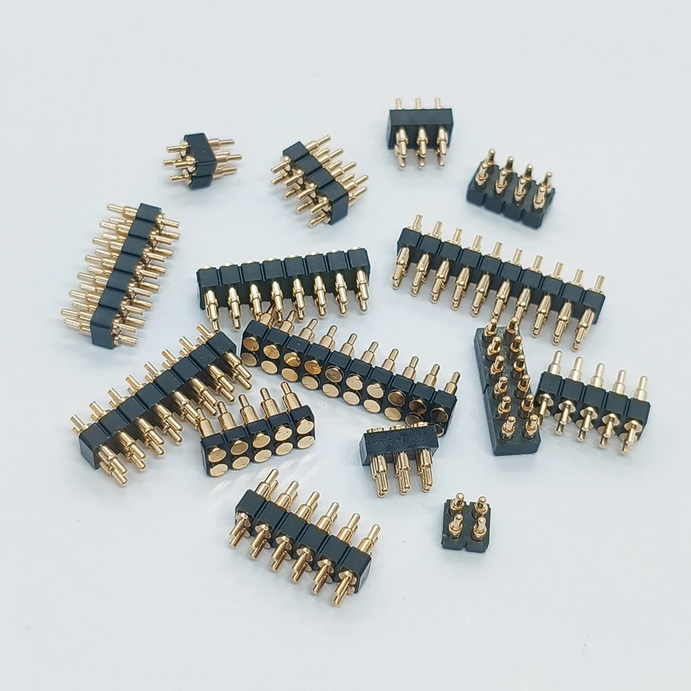 5Pcs Spring Loaded Pogo Pin Connector Plug 4 6 8 10 12 14 16 20 Pin Dual Row Surface Mount SMT DIP Height 7.0mm Pitch 2.54mm