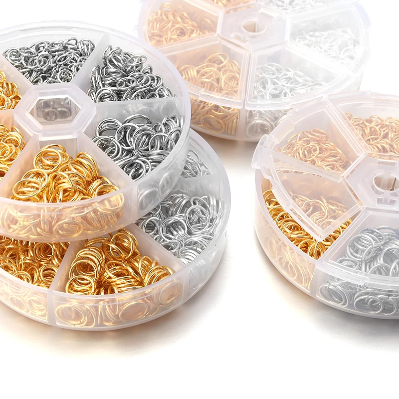 450-1450 teile/schachtel Schmuck Machen Kits Karabinerverschluss Open Jump Ringe End Crimps Perlen Box Sets Handarbeit Armband Halskette erkenntnisse – Detail 11