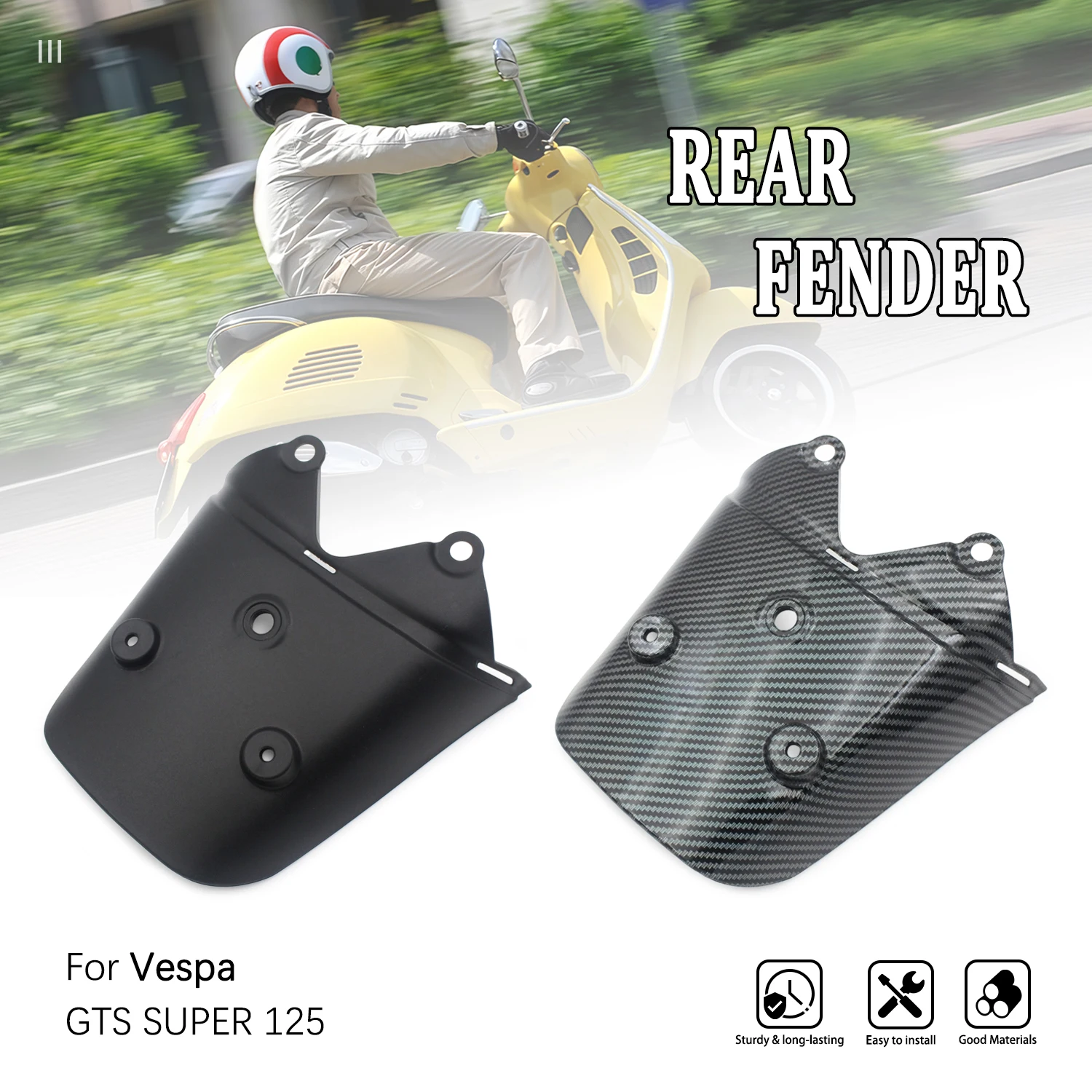 

Rear Fender Extension For PIAGGIO VESPA GTS 125 150 300 SUPER 4V IGET SPORT IE 2014-2018 Mudguard Splash Guard Motorcycle