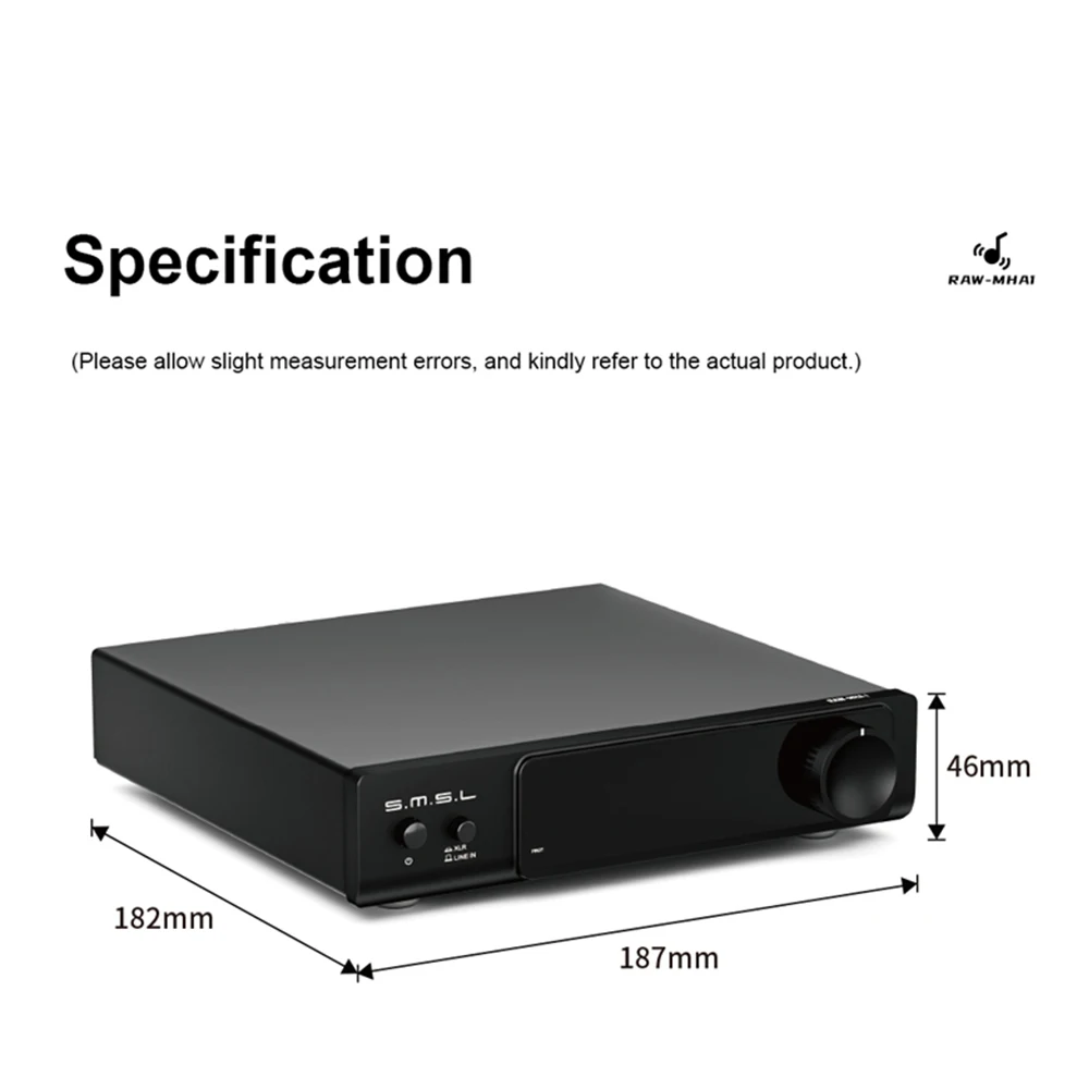 SMSL RAW-MHA1 HIFI Professional Digital High Power Amplifier MHA1 2.1-channel Power AMP view 6