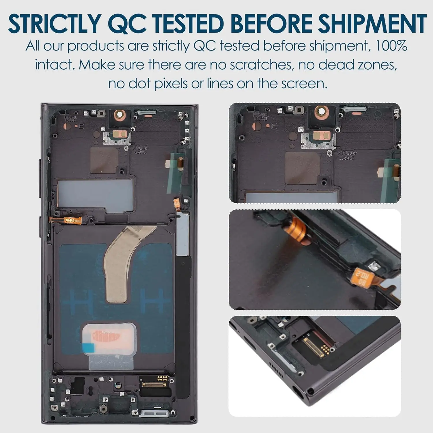 OLED For Samsung Galaxy S22 Ultra 5G S908B S908B/DS LCD Screen Display Touch Screen Digitizer S22 Ultra LCD with Frame Replaceme