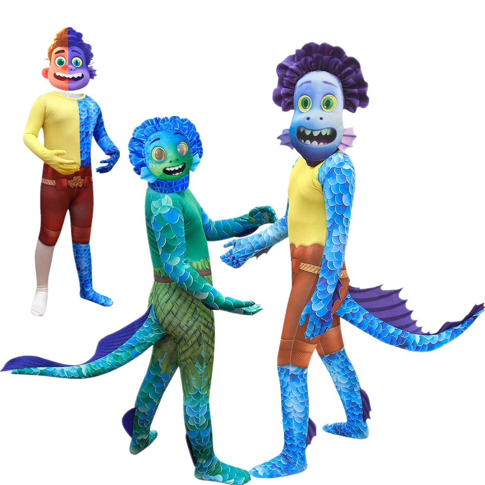 2024 Halloween L-Luca organisms Childrens Summer Friendly Day Alberto Sea Monster Conjoined Cosplay Cartoon Performance Costume