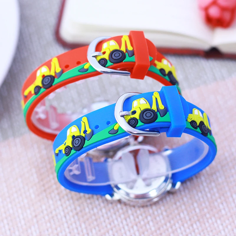 chaoyada children boys girls little kids fashion cool excavator silicone strap quartz watches students cartoon waterproof watch