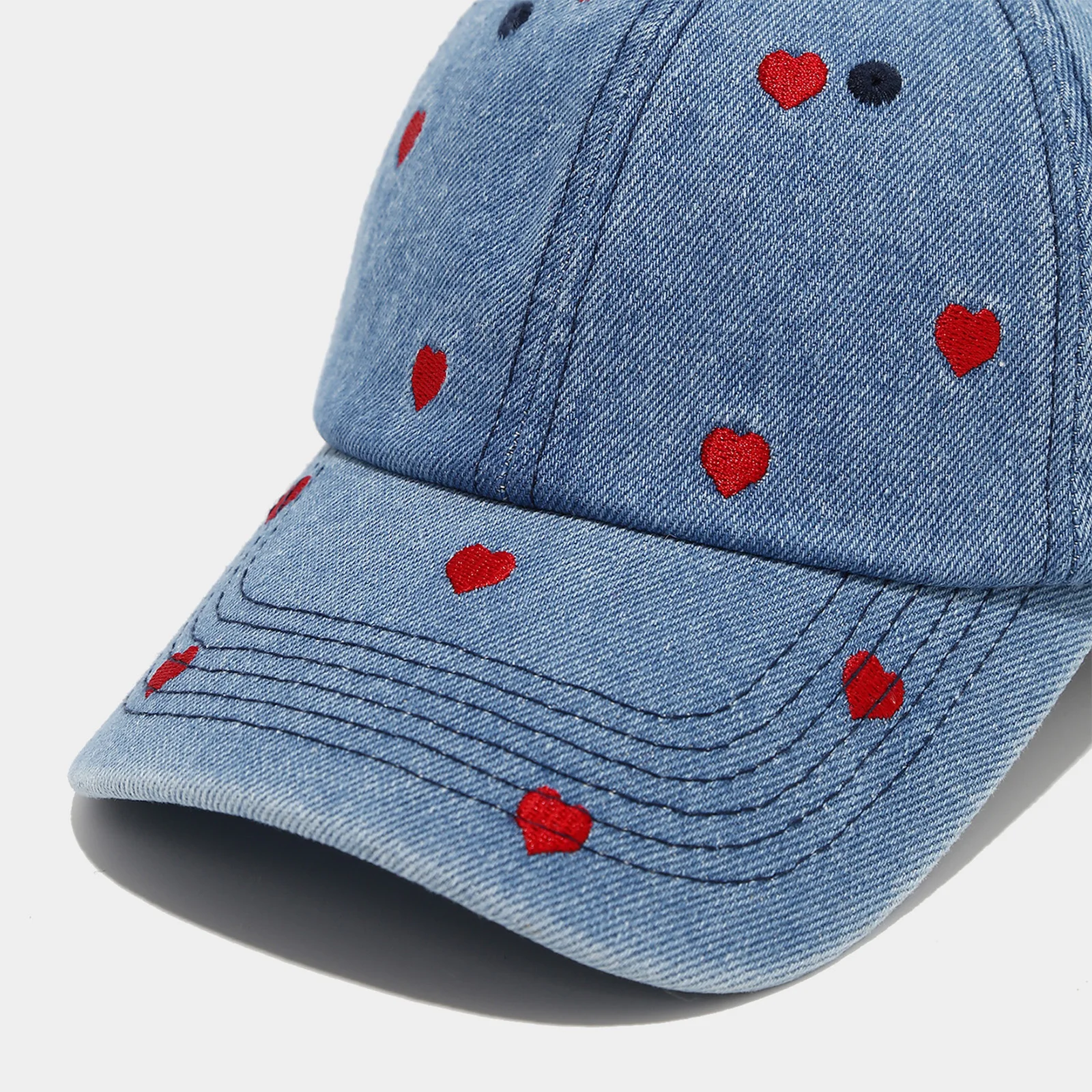 Casquette de baseball brodée pour la Saint-Valentin pour couple, chapeau réglable pour sports de plein air avec motif cœur pour lui et elle