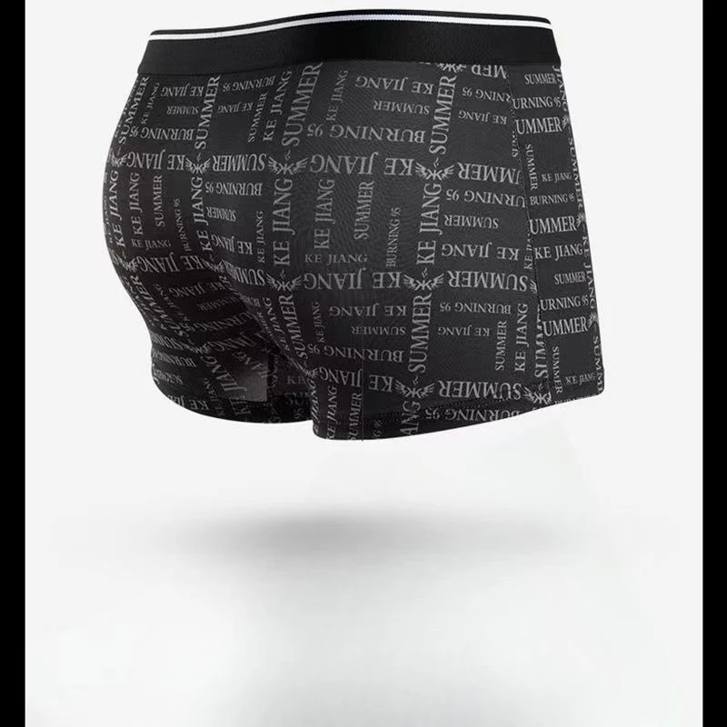 8 PCS Men's Underwear Men's Boxers New Fattened Plus Size Loose Fat Man Black Boxer Shorts Head Autumn and Winter Thin Quick-dry