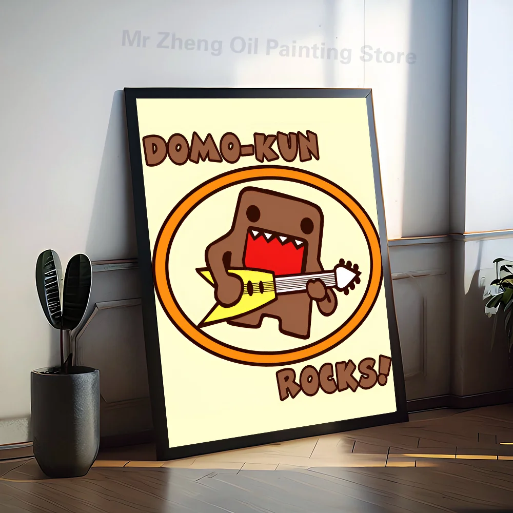 Cute Domo-Kun Poster Self-adhesive Art Waterproof Paper Sticker Coffee House Bar Room Wall Decor