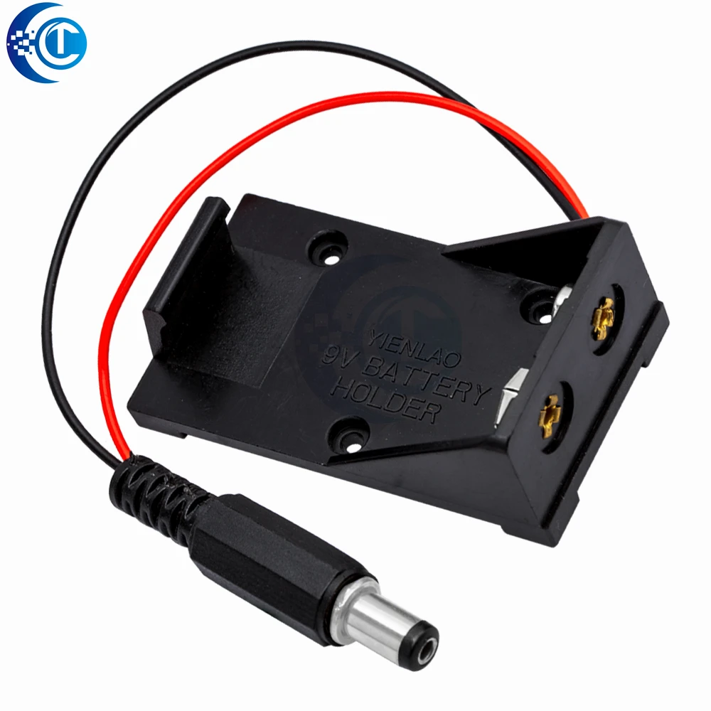 9-V-Batteriehalter mit 5,5 x 2,1 mm DC-Stecker und Kabel – kompatibel für Arduino (2018 beliebtes Modell)