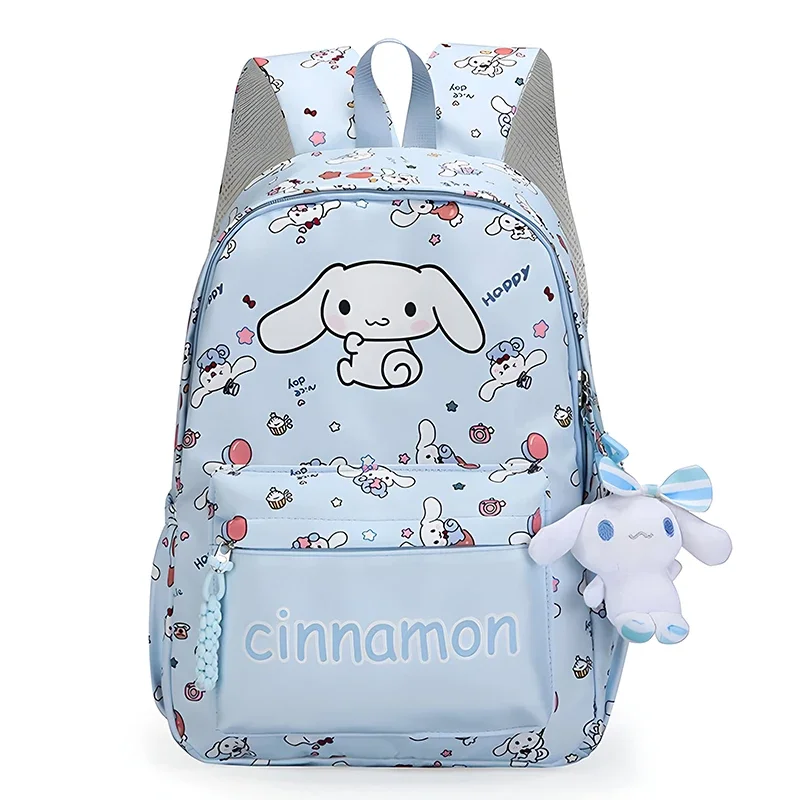 Conjunto de mochila serie Cinnamoroll, mochila escolar de anime de dibujos animados, mochila informal de gran capacidad, mochila de viaje para estudiantes y niños