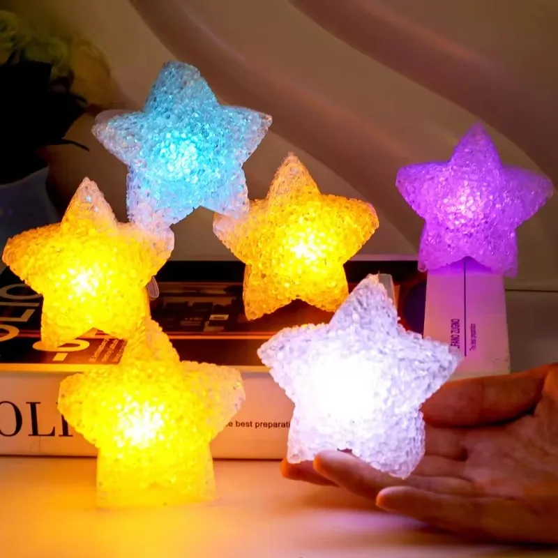 8cm Hold Small Star Lights Battery Powered Stage Performances Concerts Festival Props Holiday Party Wedding Decor Star Lamp