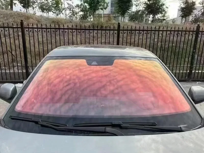 Precio de fábrica, tinte camaleón de 100 pies, 80% VLT, cambio de Color arcoíris, autoadhesivo azul, película Solar para ventana de coche con vista Ultra
