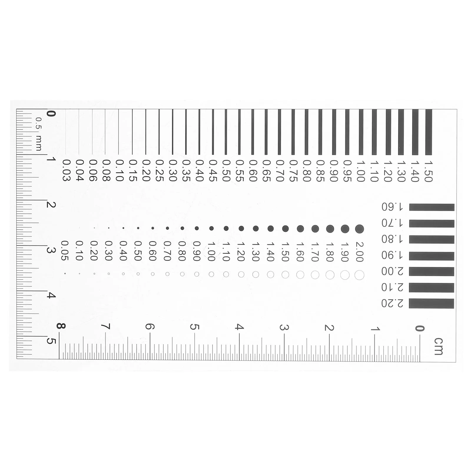 

High Precision Chest Card Gauge Transparent Scratch Multifunctional Line Width Defects Measuring Tool Crack Diameter Inspection
