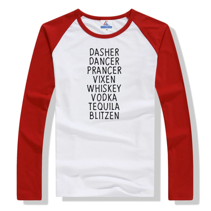 Dancer Whiskey Vodka Tequila Shirt Christmas Clothing Women Funny Christmas Shirt Reindeer Shirt Holiday Party Tops M