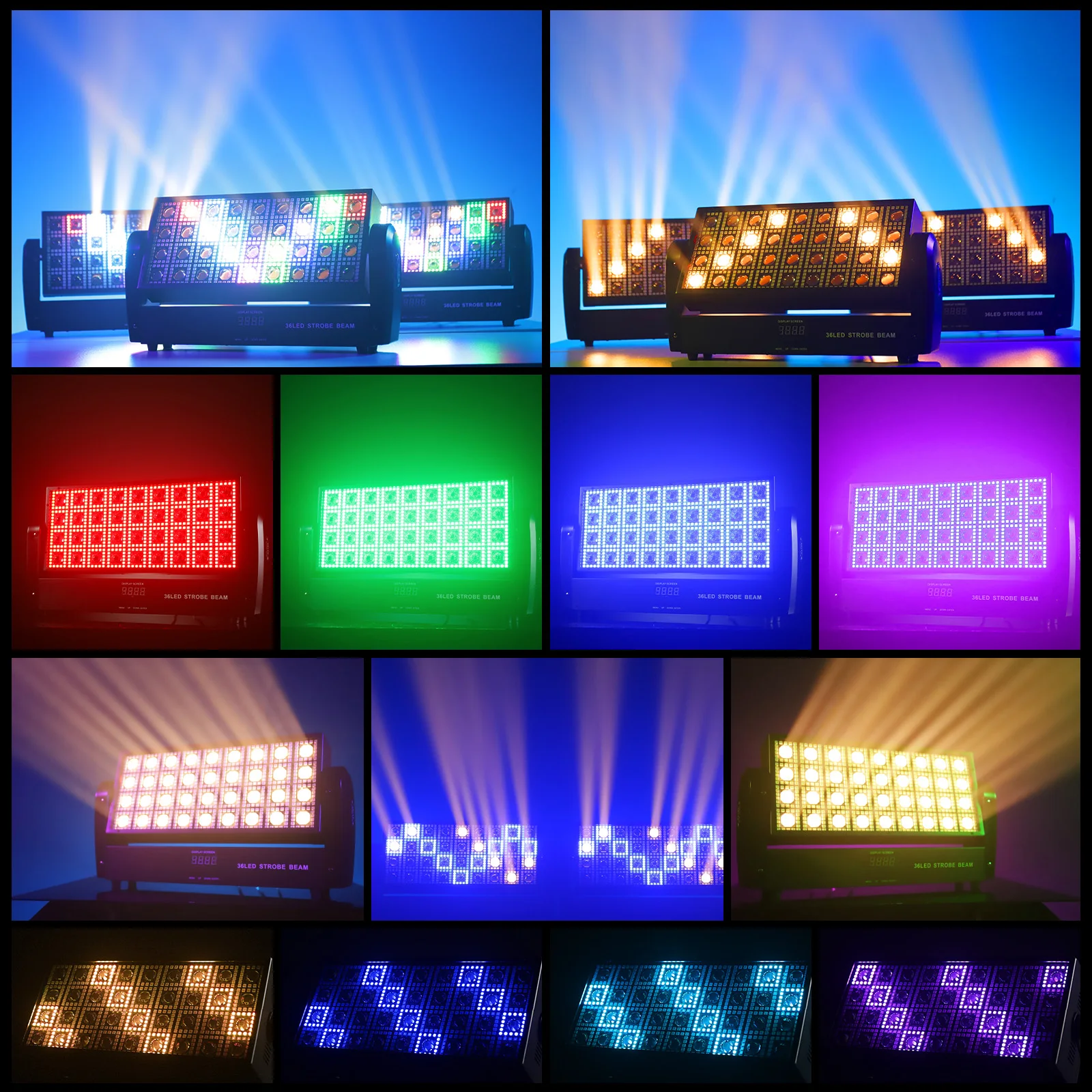 Imagem -02 - Uking Swinging Praça Laser Wash Light Luzes do Palco Iluminação Efeito Cortina Luz Branca Quente 36 Pcs 648 Pcs 5050rgb