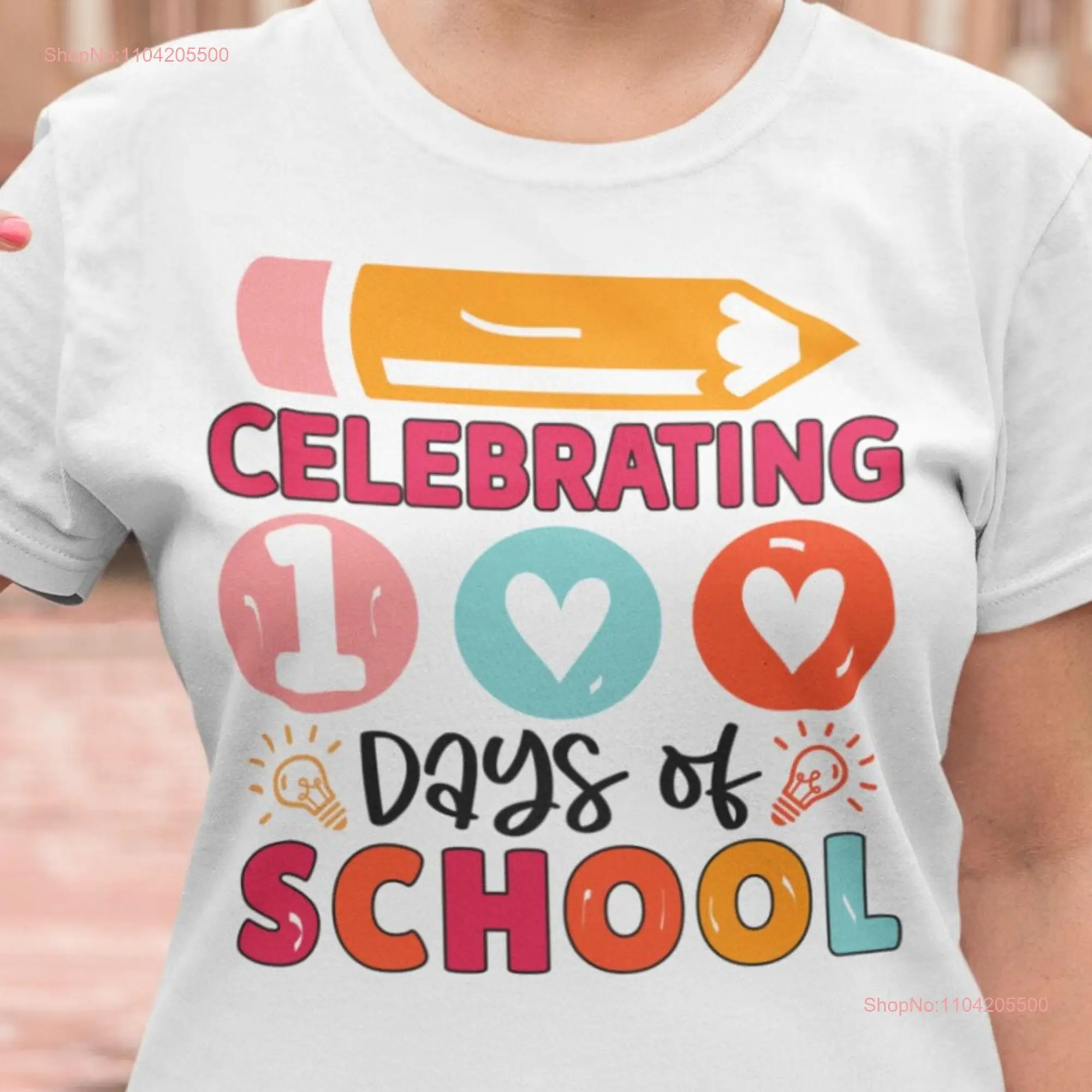 Teachers Students Celebrating 100 Days of School Men's Woman's Student T Shirt long or short sleeves