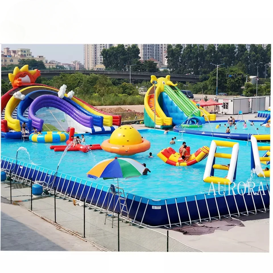 Hot Sale Inflatable Rectangular Metal Frame Swimming Pool Indoor and Outdoor Adult Plastic Swimming Pool