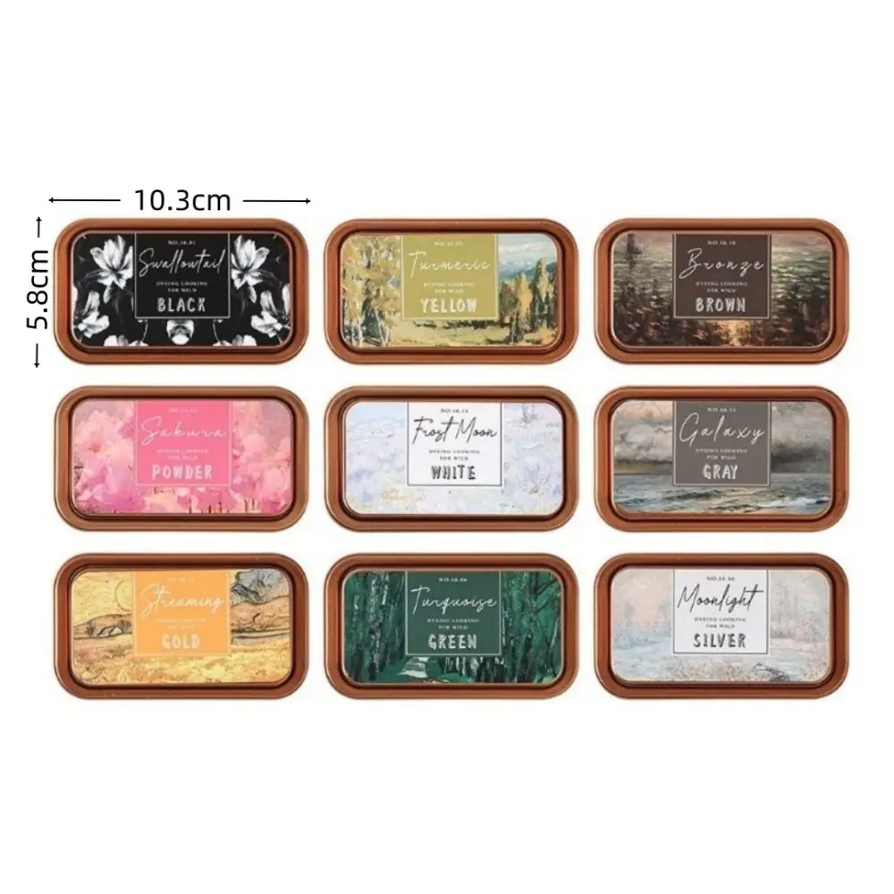 جديد ملون خمر مختمة مستطيلة سهلة الاستخدام طالب Inkpad ختم الوسادة القرطاسية مختمة سكرابوكينغ صنع #6