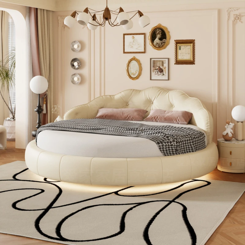 Round King Size Bed Unique Cute Luxury Comferter Bed Princess Superking Camas De Dormitorio Bedroom Set Furniture