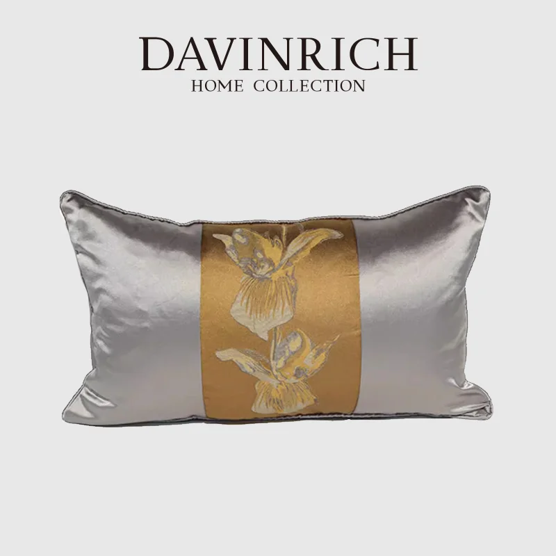 

DAVINRICH Valencia Modern Retro Satin Luxury Lumbar Pillow Covers Spanish Contemporary Art Obling Rectangle Cushion Case 30x50cm