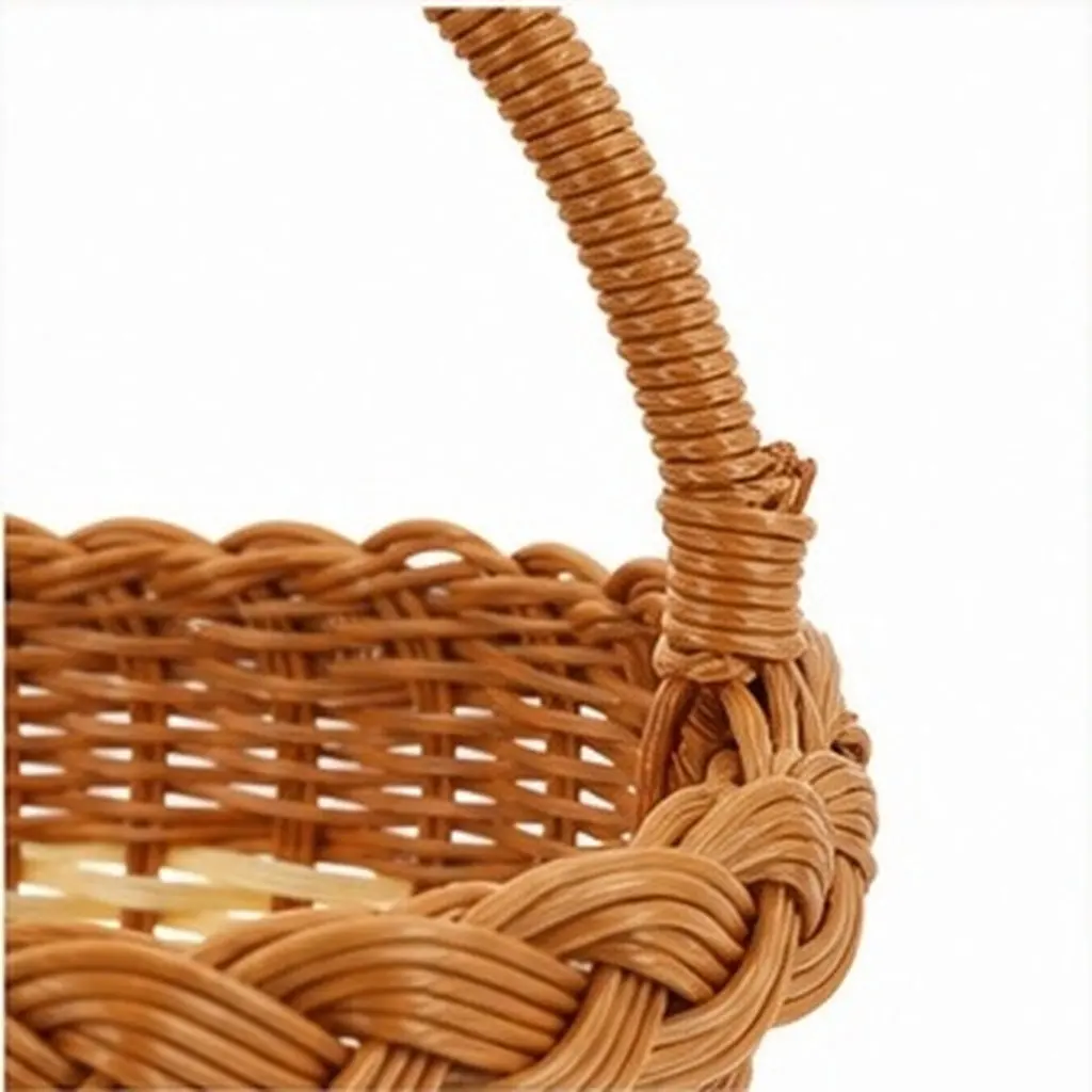 Imitation Rattan Fruits Basket Hand-Woven Picnic Basket Portable Multipurpose Storage Organizer Woven Decorative Vegetable Bread