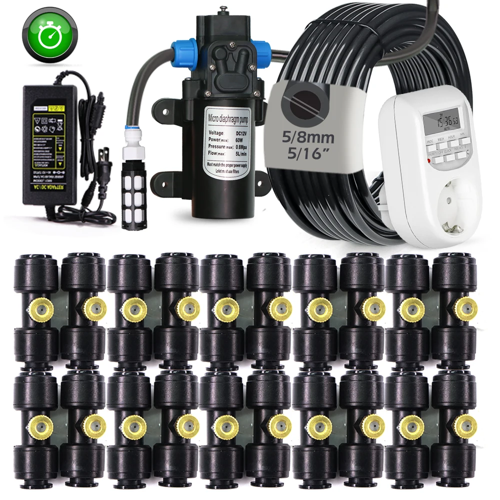 

Источник питания 110/240 В, 60 Вт, самовсасывающий насос, таймер, распылительная насадка, система распыления для наружного сада, комплект охлаждения, запотевание