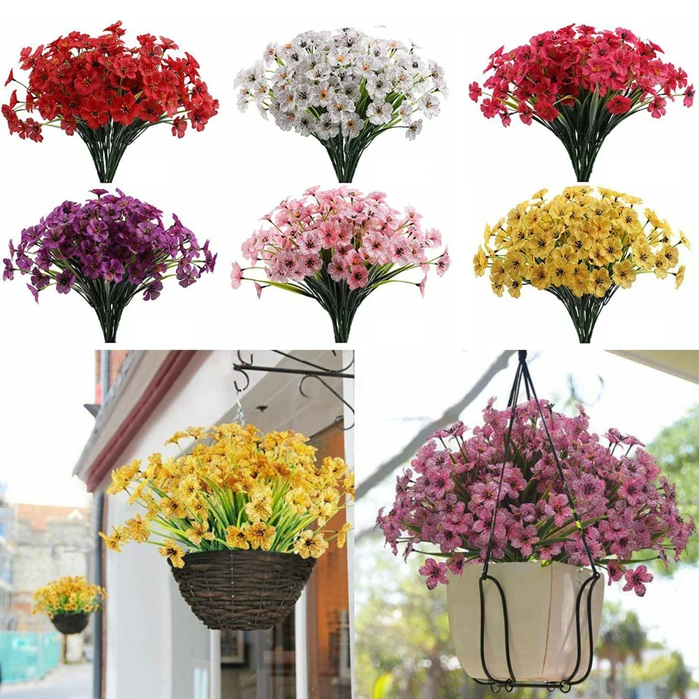 Floral Décor Artificial Flowers Outdoor DIY Fake Flowers Garden Multi Color Plastic Plants For Garden Decoration