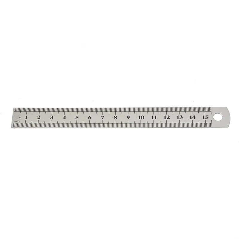 Guitar Ruler 15cm 6Inch Stainless Steel Metal Straight Ruler Precision Double Sided Learning Office Stationery Drafting Supplies