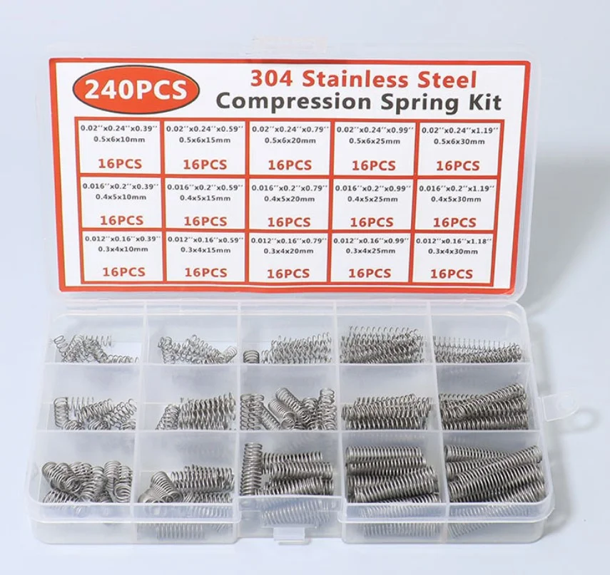 

240/300/480/600 шт., 15 мини-пружин сжатия из нержавеющей стали для ремонта оборудования, комбинированные комплекты пружин