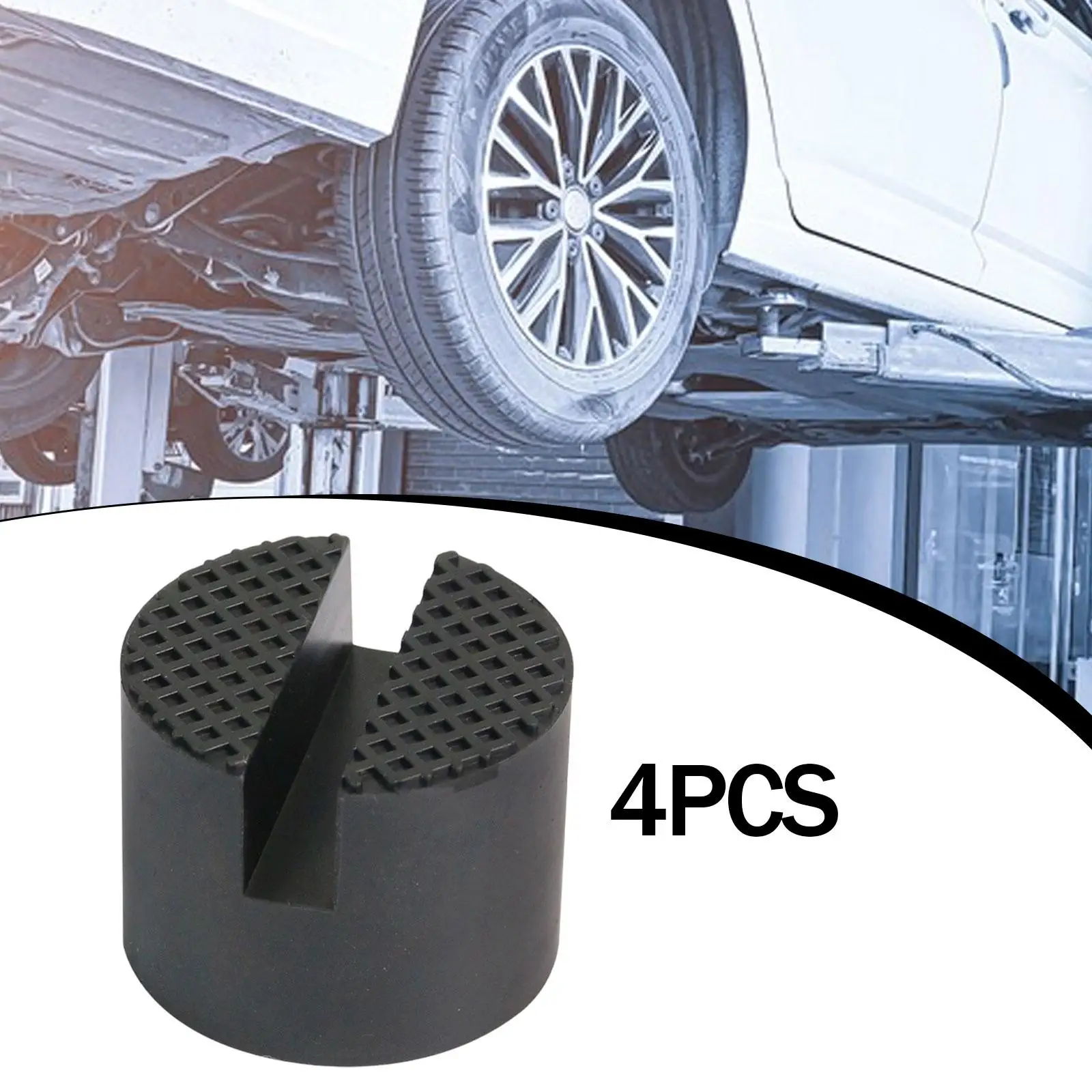 4 قطع من وسادات جاك الأرضية المطاطية المزخرفة بإطار جانبي لواقي السكك الحديدية