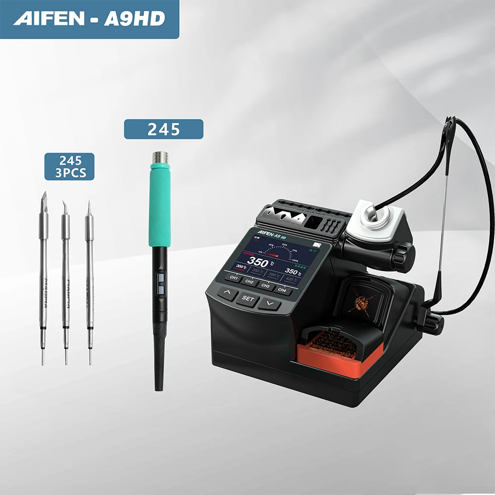 AIFEN A9HD 180W Power Soldeerboutstation Ideaal voor elektronisch lassen met C210 C245 Soldeerbouthandvat soldeerstation