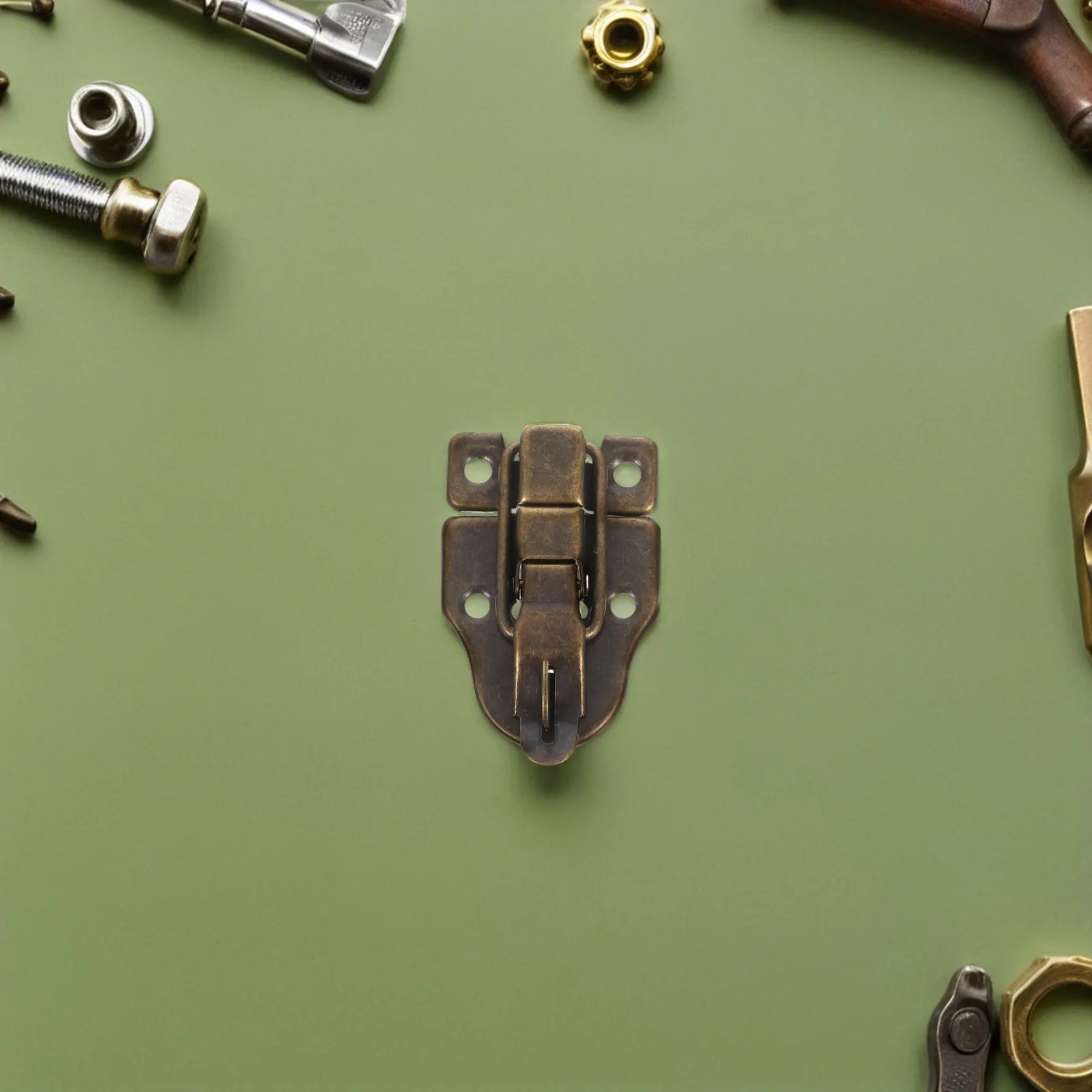12Pcs Retro Toggle Latch Metal Duckbilled Hasp Catch Decorative Buckle Hardware Jewelry Box Cabinet Small Wooden Case