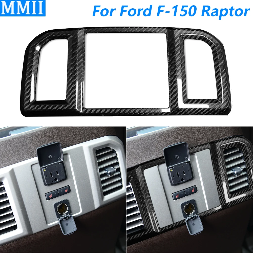 For Ford F-150 Raptor 2015-2020 Real Dry Carbon Fiber Rear Air Conditioning Outlet Vent Trim Cover Car Modification Accessories